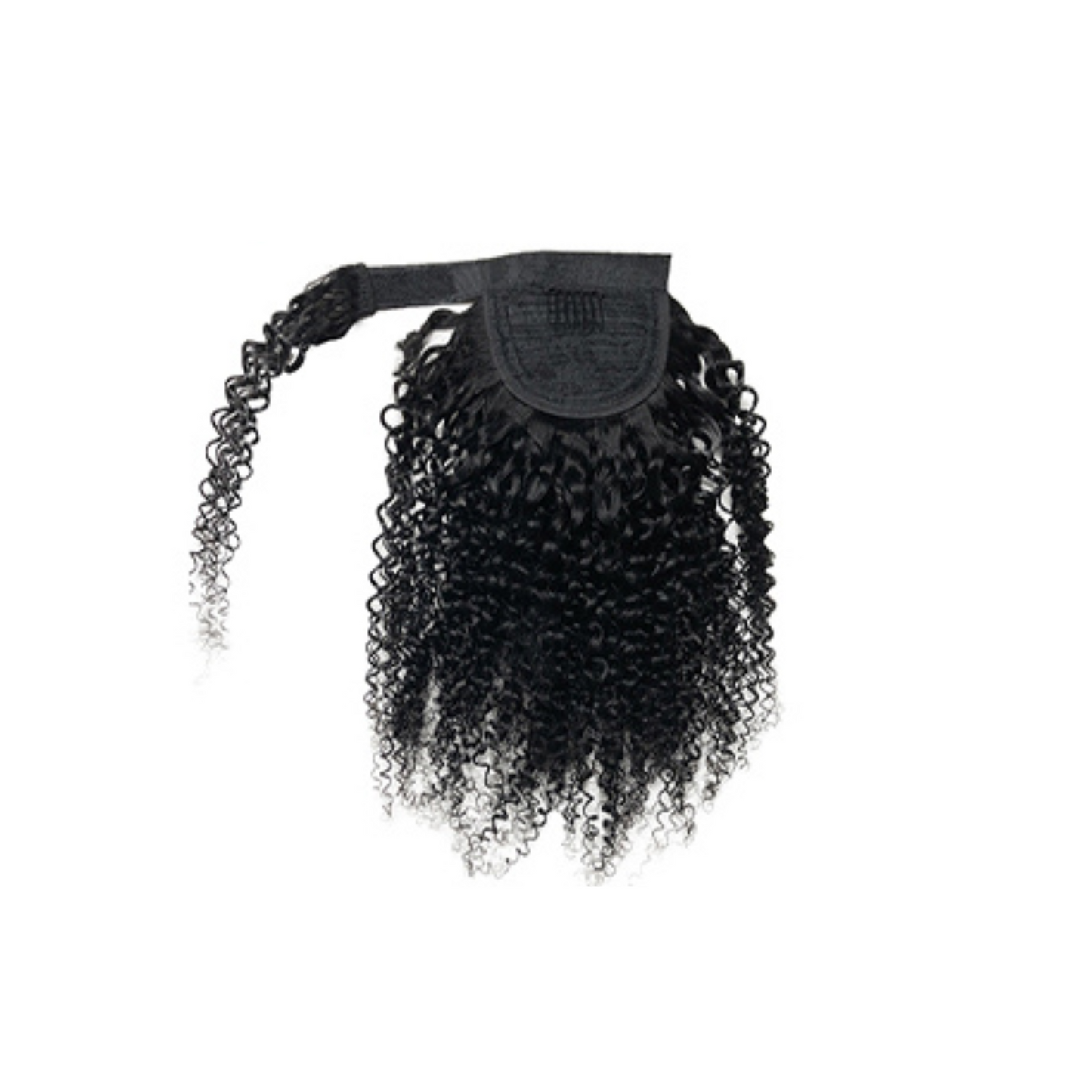 KINKY CURLY HUMAN HAIR VELCRO PONYTAIL-NATURAL COLOR