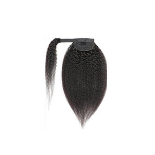 KINKY STRAIGHT VELCRO PONYTAIL-NATURAL COLOR