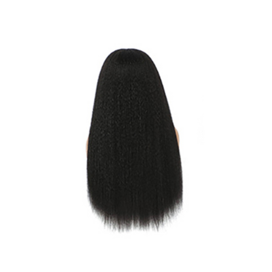 KINKY STRAIGHT HUMAN HAIR WIG-NATURAL COLOR